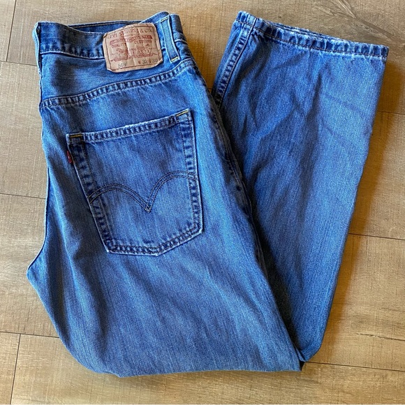 Levi's 569 Loose Straight Blue Jeans midwash Y2K preppy baggy size 32 x 30 - Picture 1 of 10